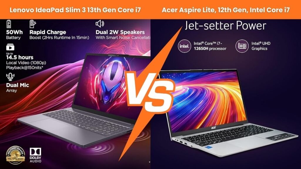 Lenovo i7 13th Gen vs Acer i7 laptop comparison